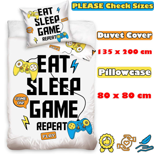 Gamer 100% Cotton Duvet and Pillow Cover Set 135 x 200, 80 x 80 cm