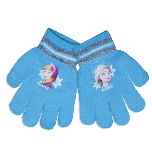 Disney Frozen Anna and Elsa Kids Winter Gloves - One Size, Double the Magic!