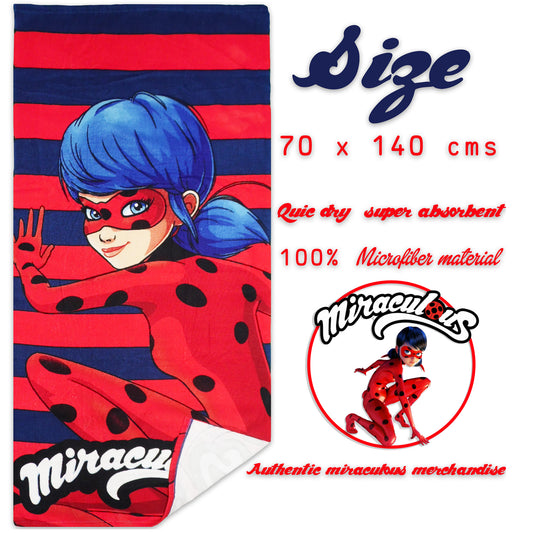 Miraculous Ladybug Kids Beach Towel 70x140 CM 100% Polyester