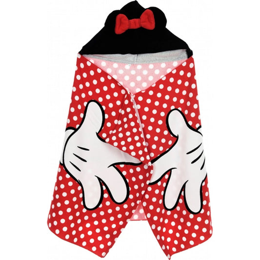 Disney Minnie Mouse Polka Dot Microfiber Poncho Hooded Towel