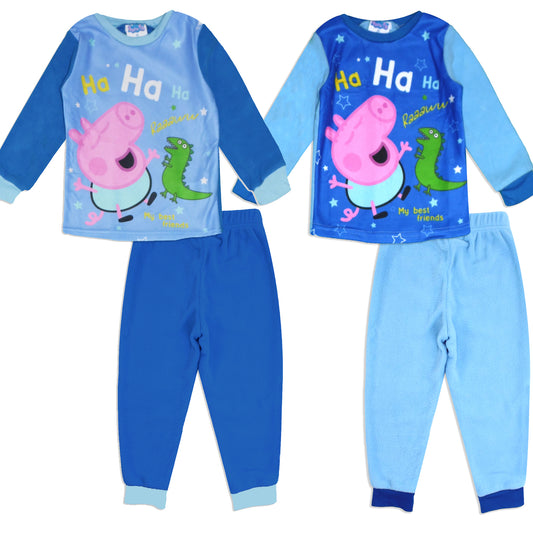 Peppa Pig Fleece Pyjama Set: Dreamy Nights in Sky Blue and Navy Blue