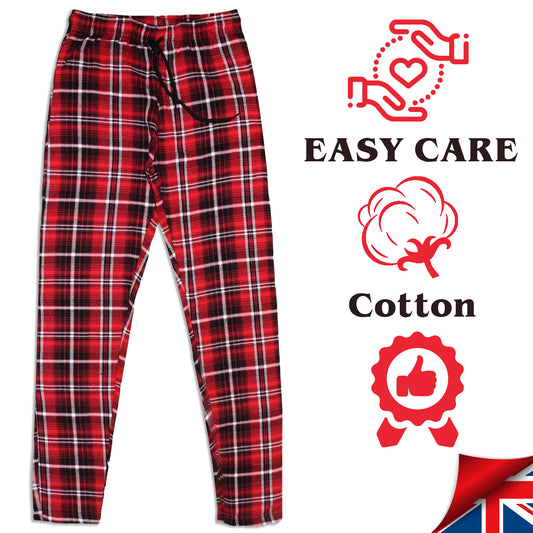 Zigster Women's Woven Cotton Plaid Flannel Checked Pyjama Bottoms Pants