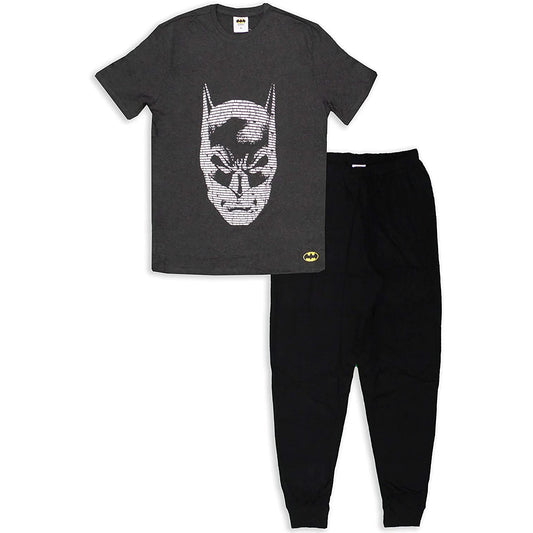 BATMAN Men's Short Sleeve T-Shirt Long Pants Pyjama Set Cotton