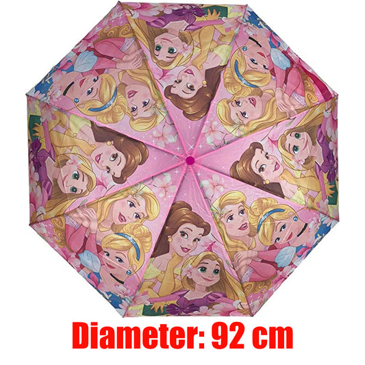Girls Umbrella Foldable with Case Disney Princesses Windproof Mini