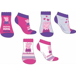 Peppa Pig Girls Calf Socks Cotton 3 Pair Pack