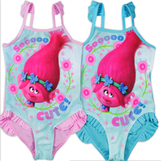Official Dreamworks Trolls Princess Poppy Girls Swimwear