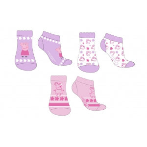 Peppa Pig Girls Calf Socks Cotton 3 Pair Pack