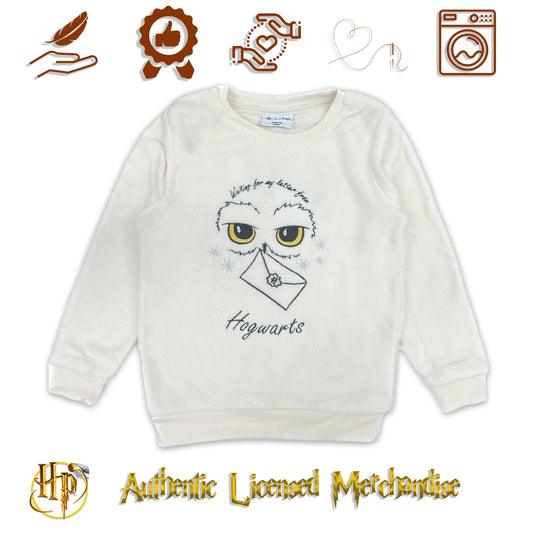 Authentic Harry Potter Hedwig Girls Coral Fleece Sweatshirt